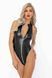 Боди Noir Handmade F294 Powerwetlook bodysuit with front zipper XXL