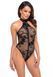 Боді Noir Handmade F314 Ego flocked mesh halter bodysuit S