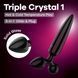 Тристоронній скляний дилдо Satisfyer Triple Crystal 1 Black - фото товару