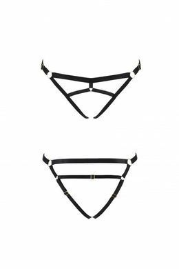 Трусики стрінги зі стреп Passion Exclusive KELIS THONG black S/M