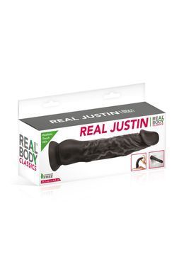 Довгий чорний фалоімітатор Real Body Real Justin (21,5 см) - фото
