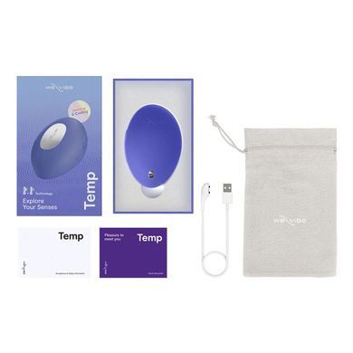Клиторальный вибратор с подогревом и охлаждением We-Vibe Temp Lavender Blue голубой - фото