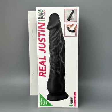 Довгий чорний фалоімітатор Real Body Real Justin (21,5 см) - фото