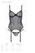 Корсет з підв'язками і трусики Passion LEAFA CORSET black S/M