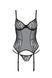 Корсет з підв'язками і трусики Passion LEAFA CORSET black S/M