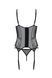 Корсет з підв'язками і трусики Passion LEAFA CORSET black S/M