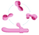 Вибратор с 4 насадками Otouch Magic Stick S1 Plus Pink розовый - фото товара