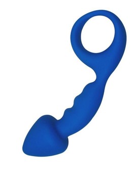 Анальна пробка Adrien Lastic Budy Blue із стимулюючою ніжкою (2,5 см) - фото