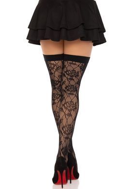 Панхохи Leg Avenue Wild rose net thigh highs One Size - фото