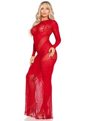Сукня Leg Avenue Lace and Net Bodycon Gown One Size Red