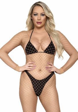 Бодістокінг Leg Avenue Long Sleeved Bodystocking One size Nude - фото