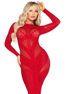 Сукня Leg Avenue Lace and Net Bodycon Gown One Size Red