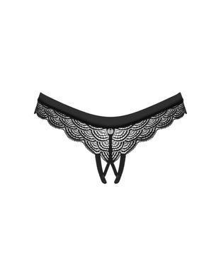 Трусики Obsessive Chemeris crotchless panties XS/S черные