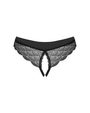 Трусики Obsessive Chemeris crotchless panties XS/S черные