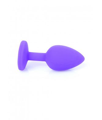 Анальная пробка фиолетовая со стразом Boss (2,7 см) - фото