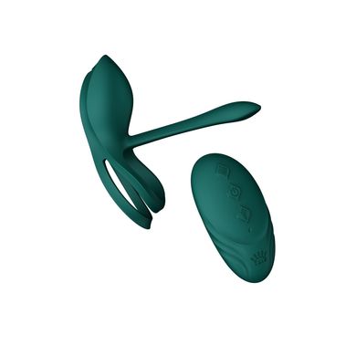 Эрекционное смарт-виброкольцо с пультом д/у Zalo BAYEK Turquoise Green - фото