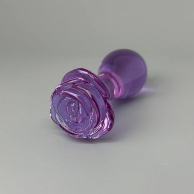 Стеклянная анальная пробка в форме розы NS Novelties CRYSTAL ROSE PURPLE (3 см) - фото