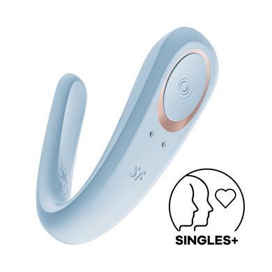 Satisfyer Partner Double Classic Light Blue - вібратор для пар блакитний - фото