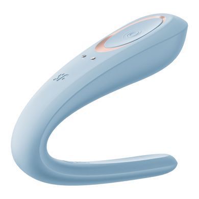 Satisfyer Partner Double Classic Light Blue - вібратор для пар блакитний - фото