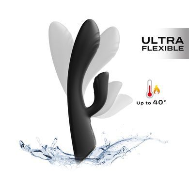 Dorcel FLEXI RABBIT BLACK - вібратор кролик з підігрівом чорний  - фото