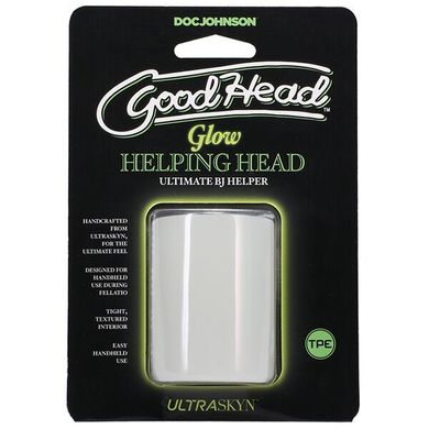 Сквозной мастурбатор для минета Doc Johnson GoodHead  Glow Helping Head - фото