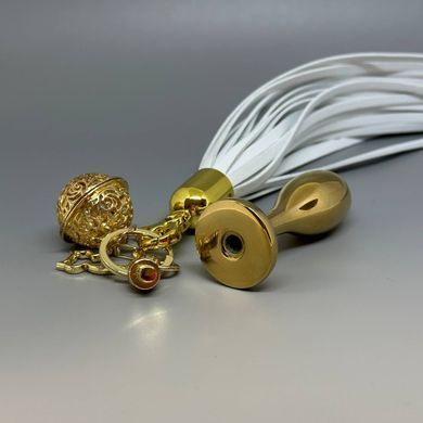 Анальная пробка-хвост пони 2,2 см LOCKINK SEVANDA White Pony-Tail Anal Rose-shape Plug
