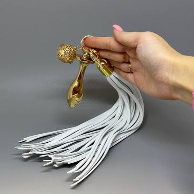 Анальная пробка-хвост пони 2,2 см LOCKINK SEVANDA White Pony-Tail Anal Rose-shape Plug
