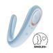 Satisfyer Partner Double Classic Light Blue - вібратор для пар блакитний - фото товару