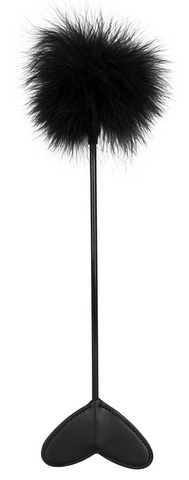 Стек двосторонній з лоскоталкою Bad Kitty Feather Wand black 25 см - фото