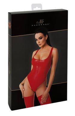 Сексуальне боді Noir Handmade F352 Red powerwetlook body S