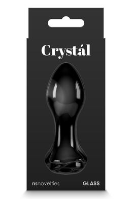 Скляна анальна пробка в формі троянди NS Novelties CRYSTAL ROSE BLACK (3 см) - фото