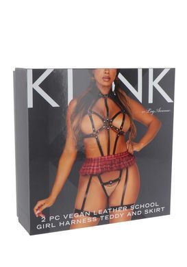 Портупея-костюм учениці Leg Avenue Harness teddy & skirt Black S