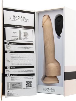 Фаллоимитатор с пульсацией ADDICTION Naked Thrusting Dildo with Remote Dominic 9&Prime; Vanilla (22,9 см) - фото