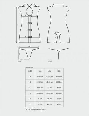 Еротичний костюм стюардеса Obsessive Stewardess L/XL