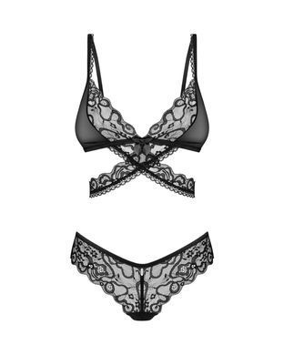 Эротический комплект Obsessive Blomentis 2-pcs set XS/S черный - фото