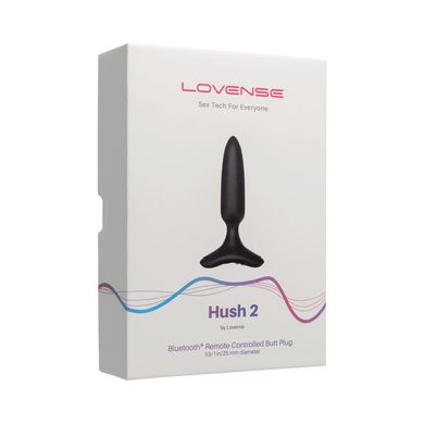 Lovense Hush 2 - анальная смарт-вибропробка размер XS - 2,5 см - фото