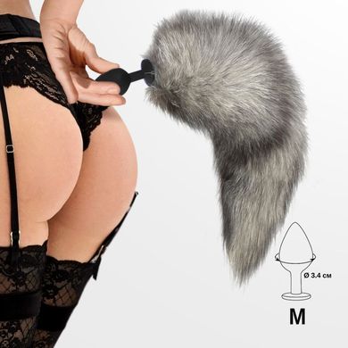 Анальная пробка с хвостом (3,4 см) Art of Sex size M Artctic fox