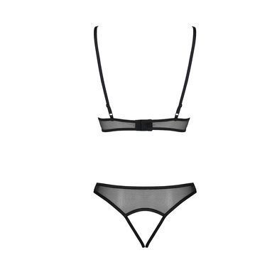 Комплект белья бра и трусики с доступом Passion Christa Set with Open Bra black L/XL - фото