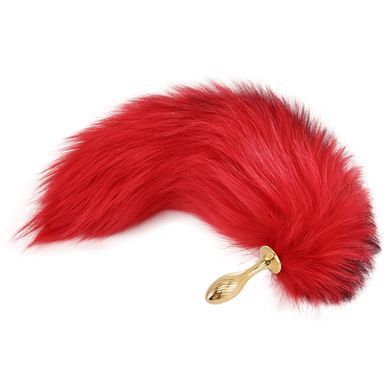 Набір накладки на соски+Анальна пробка-хвіст 2,3 см LOCKINK SEVANDA Red Vixen Set with Pear-shape Plug