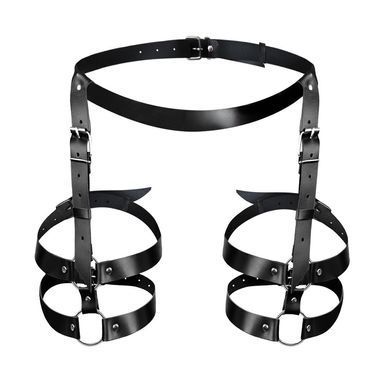 Гартеры на ноги из натуральной кожи Art of Sex Melani Leather garters XS-М черные