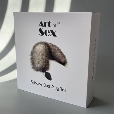 Лисий хвост пробка анальная (3,4 см) Art of Sex size M Artctic fox, Серый, 3,4 см