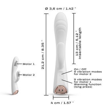 Dorcel FLEXI RABBIT WHITE - вібратор кролик з підігрівом білий - фото