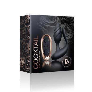 Анальная пробка с вибрацией Rocks Off Cocktail Black 3,3 см - фото