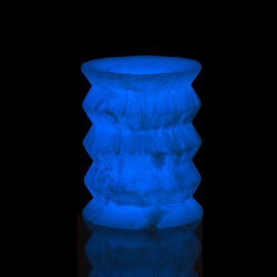 Наскрізний мастурбатор з 2 рельєфами ADDICTION Silicone Reversible Stroker Glow in the Dark - фото