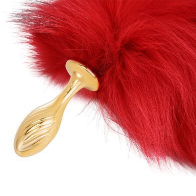 Набір накладки на соски+Анальна пробка-хвіст 2,3 см LOCKINK SEVANDA Red Vixen Set with Pear-shape Plug