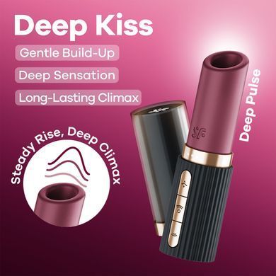 Satisfyer Deep Kiss вакуумний кліторальний стимулятор у формі помади - фото