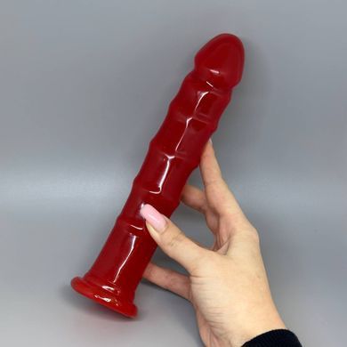 Гелевый дилдо на присоске Doc Johnson Jelly Jewels Red (20 см) - фото