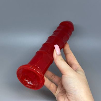 Гелевый дилдо на присоске Doc Johnson Jelly Jewels Red (20 см) - фото