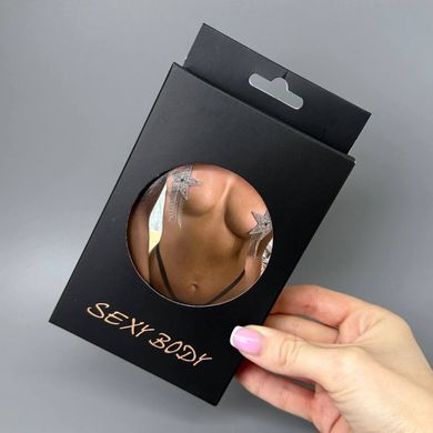 Прикраса на соски пестиси з бахромою JSY Nipple Sticker RT236112 Gold - фото