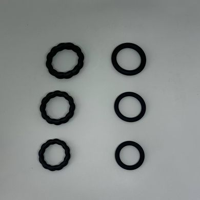 Набор эрекционных колец Intimka Rings (6 шт.) черный - фото